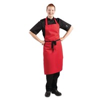 Tablier d'haltères rouge en polyester-coton