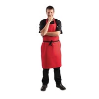 Tablier d'haltères rouge en polyester-coton