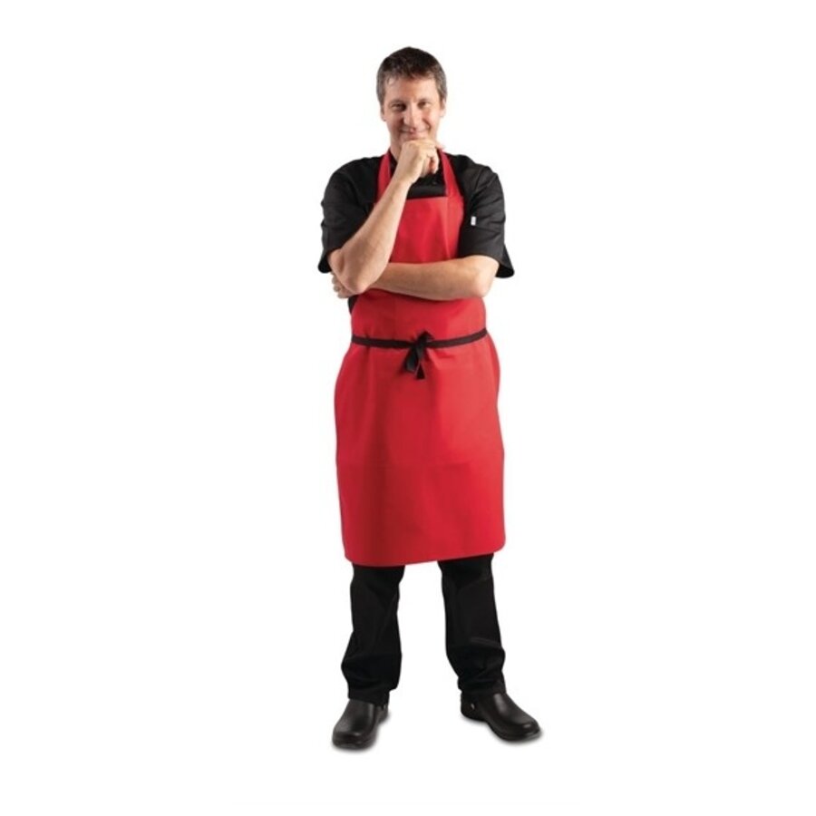 Polyester-cotton red barbell apron
