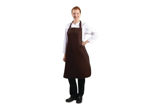  HorecaTraders Tablier d'haltères en polyester-coton marron chocolat 