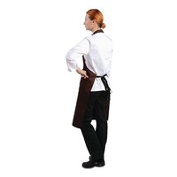 Halter apron polyester-cotton chocolate brown