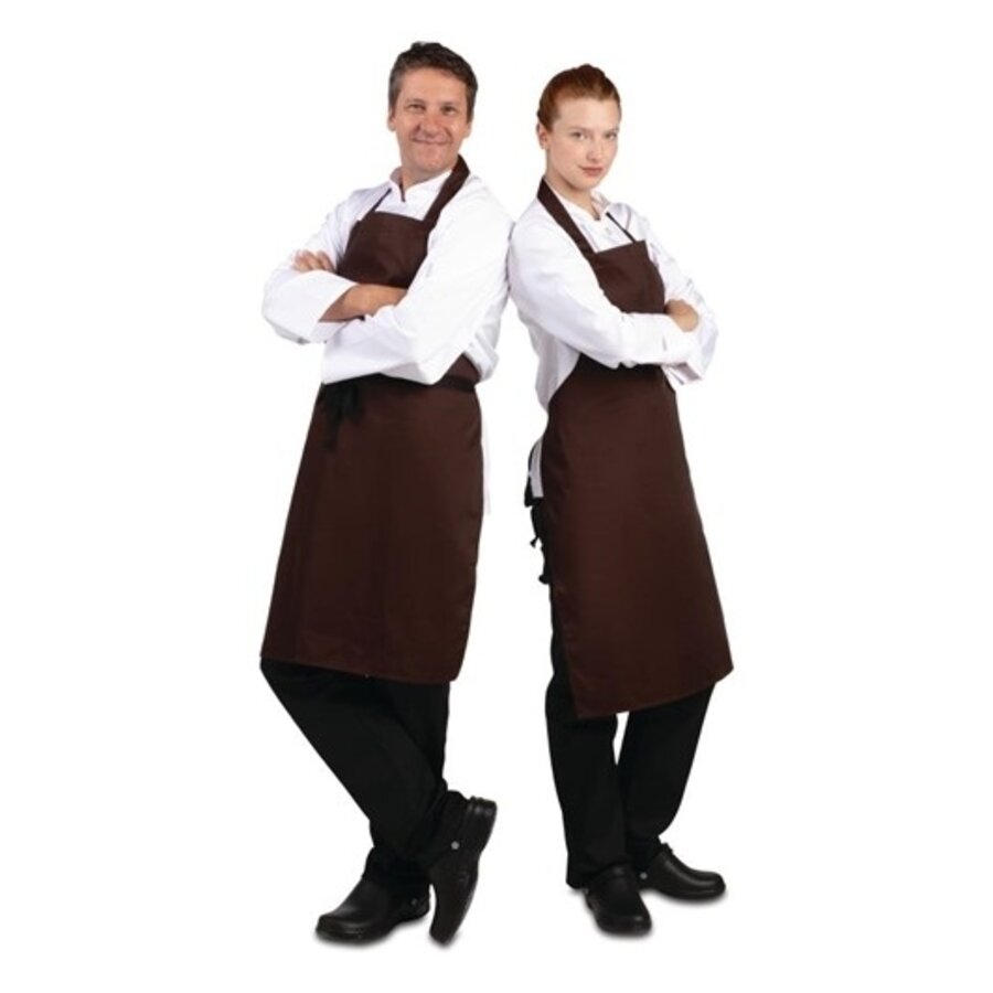 Polyester-cotton barbell apron chocolate brown