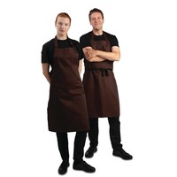 Polyester-cotton barbell apron chocolate brown