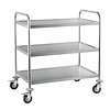 HorecaTraders Chariot de service en acier inoxydable à 3 niveaux 97h / 82,1l / 57,1p (cm)