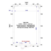 chambre froide + moteur d'insertion | +0/+5°C | 240 x 360 x 240 cm