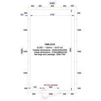 cold room + plug-in motor | +0/+5°C | 240 x 420 x 240 cm