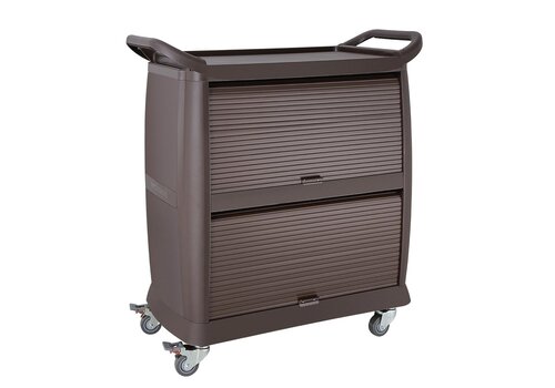  HorecaTraders Polypropylene serving trolley with 3 shelves 