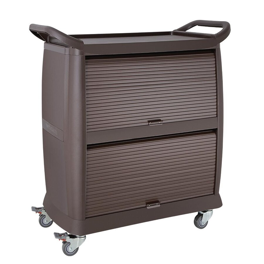 Polypropylene serving trolley with 3 shelves