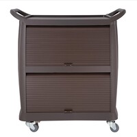 Polypropylene serving trolley with 3 shelves