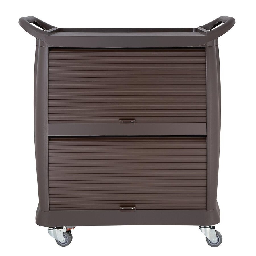 Polypropylene serving trolley with 3 shelves