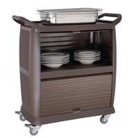 Polypropylene serving trolley with 3 shelves