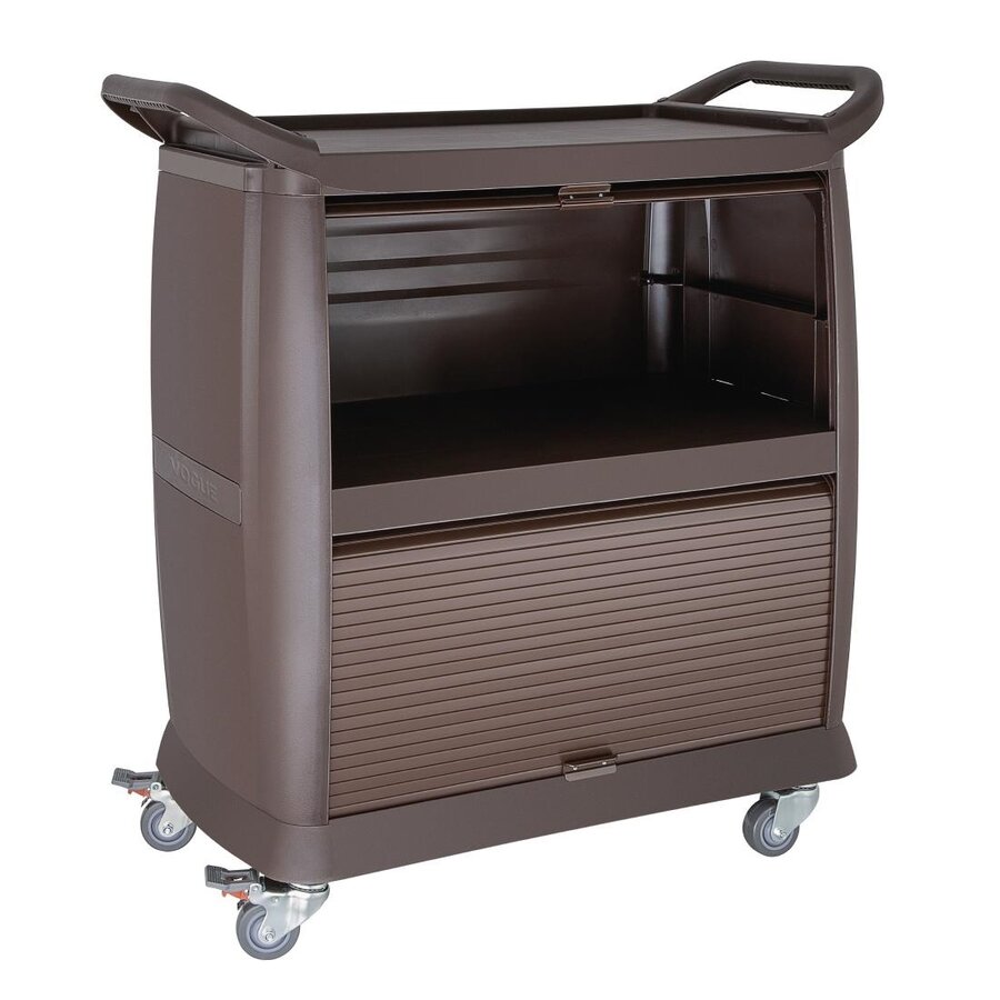 Polypropylene serving trolley with 3 shelves