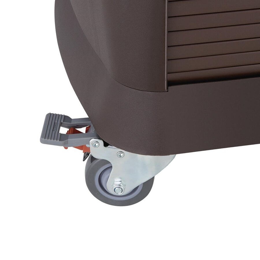 Polypropylene serving trolley with 3 shelves