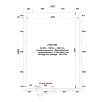 koelcel + insteek motor | +0/+5°C | 300 x 420 x 240 cm