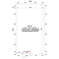 chambre froide + moteur d'insertion | +0/+5°C | 300 x 540 x 240 cm