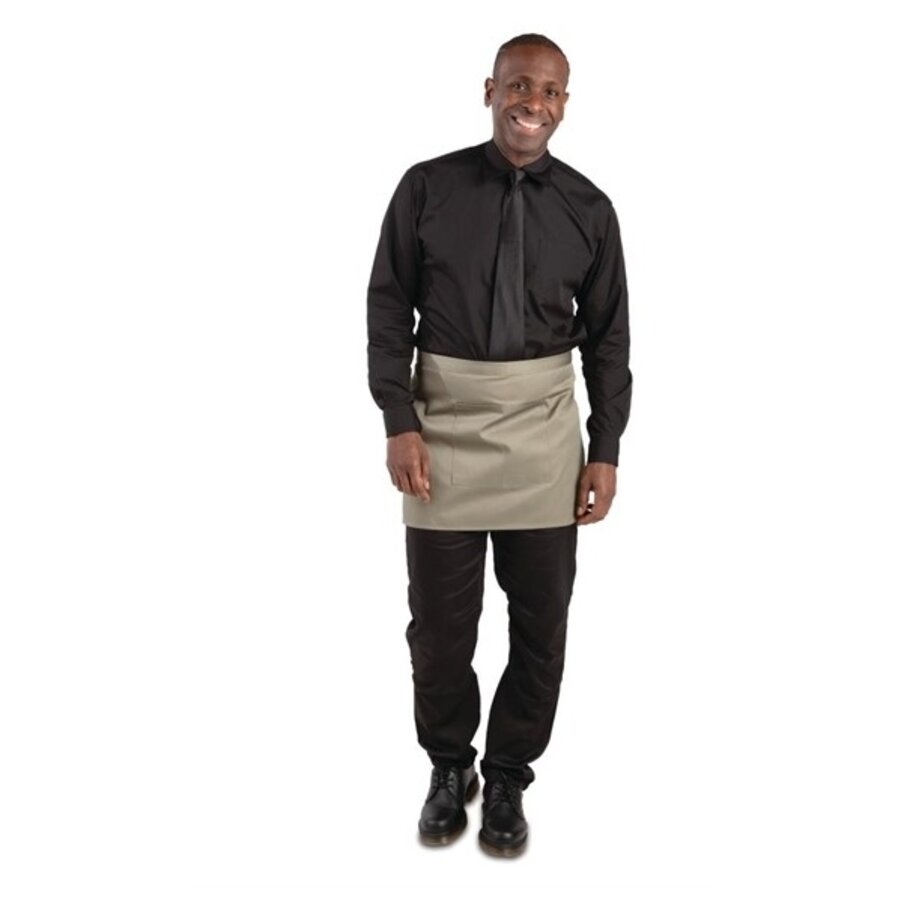 Tablier court vert olive 37,3(l)x75(l)cm