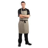 Polyester-cotton halter apron olive green