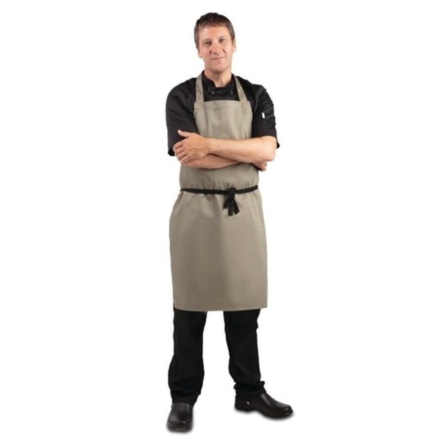 Polyester-cotton halter apron olive green