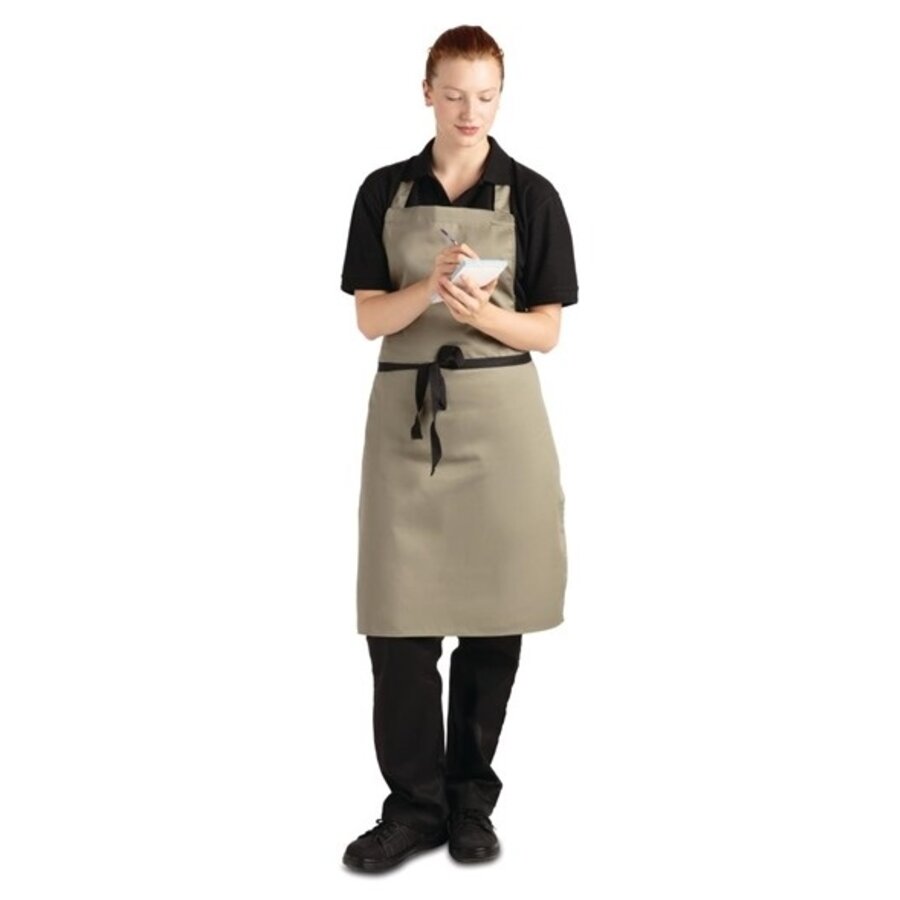 Polyester-cotton halter apron olive green