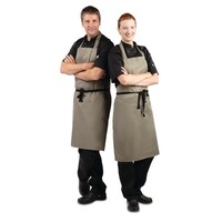 Polyester-cotton halter apron olive green