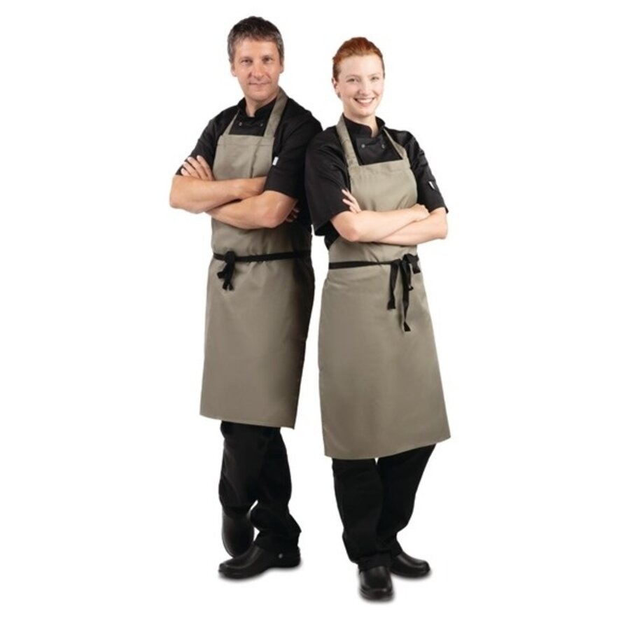 Polyester-cotton halter apron olive green
