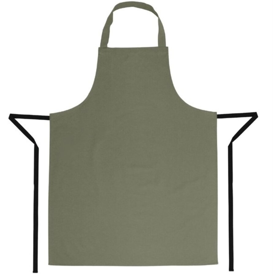 Tablier licou en polyester-coton vert olive