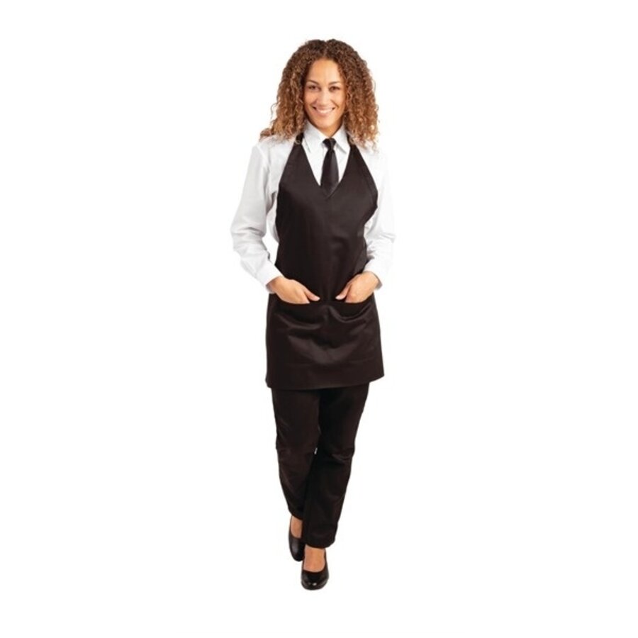 Black V-neck Halter Apron