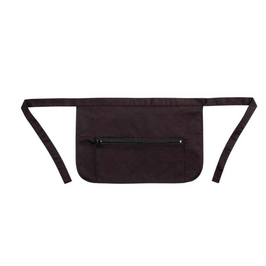 Tablier porte-monnaie avec poche et fermeture éclair noir