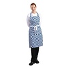 HorecaTraders Halter apron blue-white checked