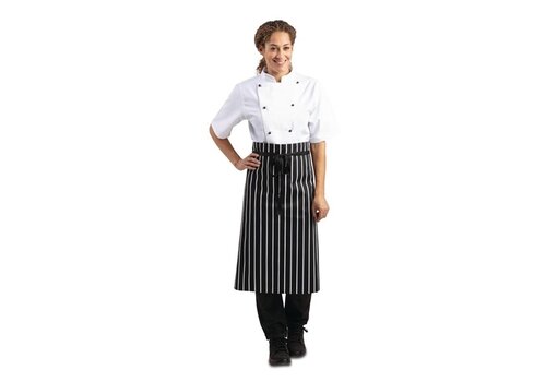  HorecaTraders Standard apron black and white striped 