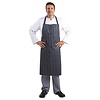 HorecaTraders Halter apron blue and white striped extra long