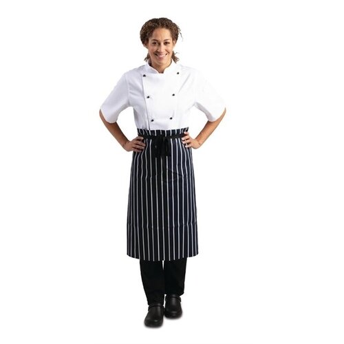  HorecaTraders Apron blue and white striped 