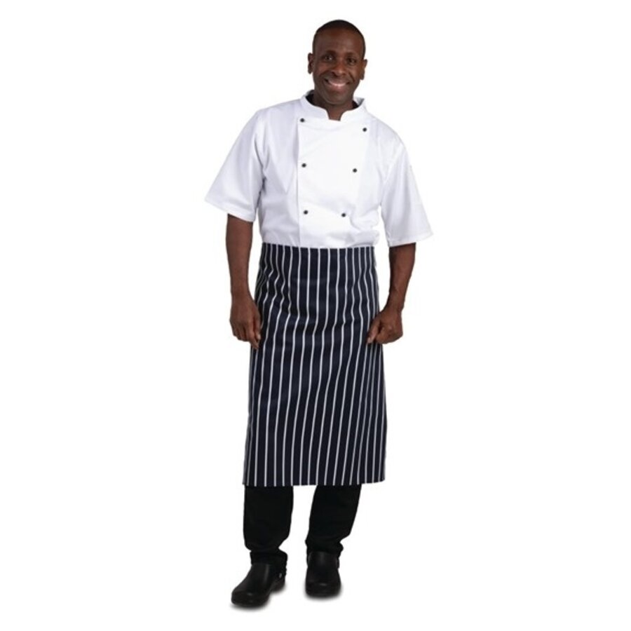 Apron blue and white striped