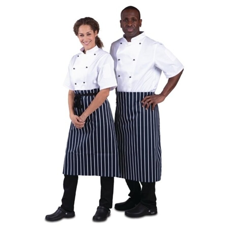 Apron blue and white striped