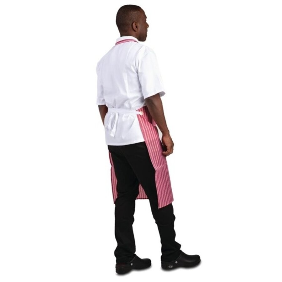 Waterproof apron red and white striped