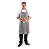 HorecaTraders Black and white striped halter apron