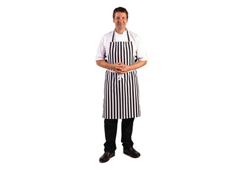  HorecaTraders Black and white striped halter apron 