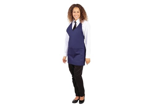  HorecaTraders Tablier col V bleu foncé 