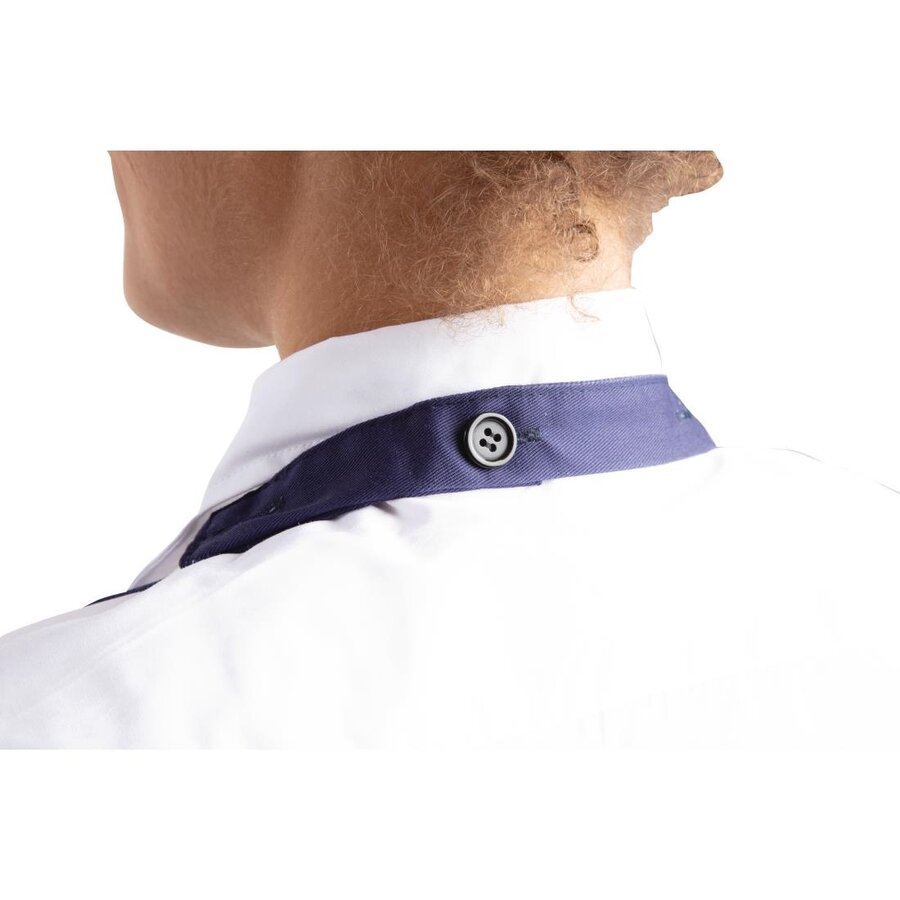 V-neck apron dark blue