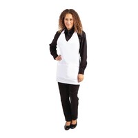 Tablier col V blanc