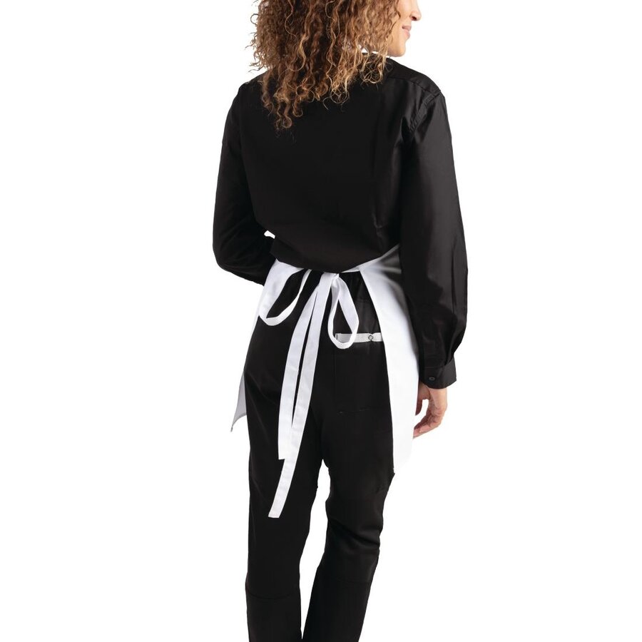 V-neck apron white