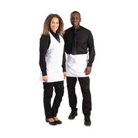 Tablier col V blanc