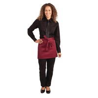 Short apron in burgundy