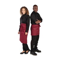 Short apron in burgundy