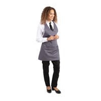 Tablier gris à col en V