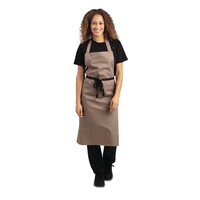 Polycotton halter apron light brown