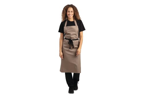  HorecaTraders Polycotton halter apron light brown 