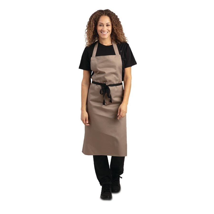 Tablier licou en polycoton marron clair