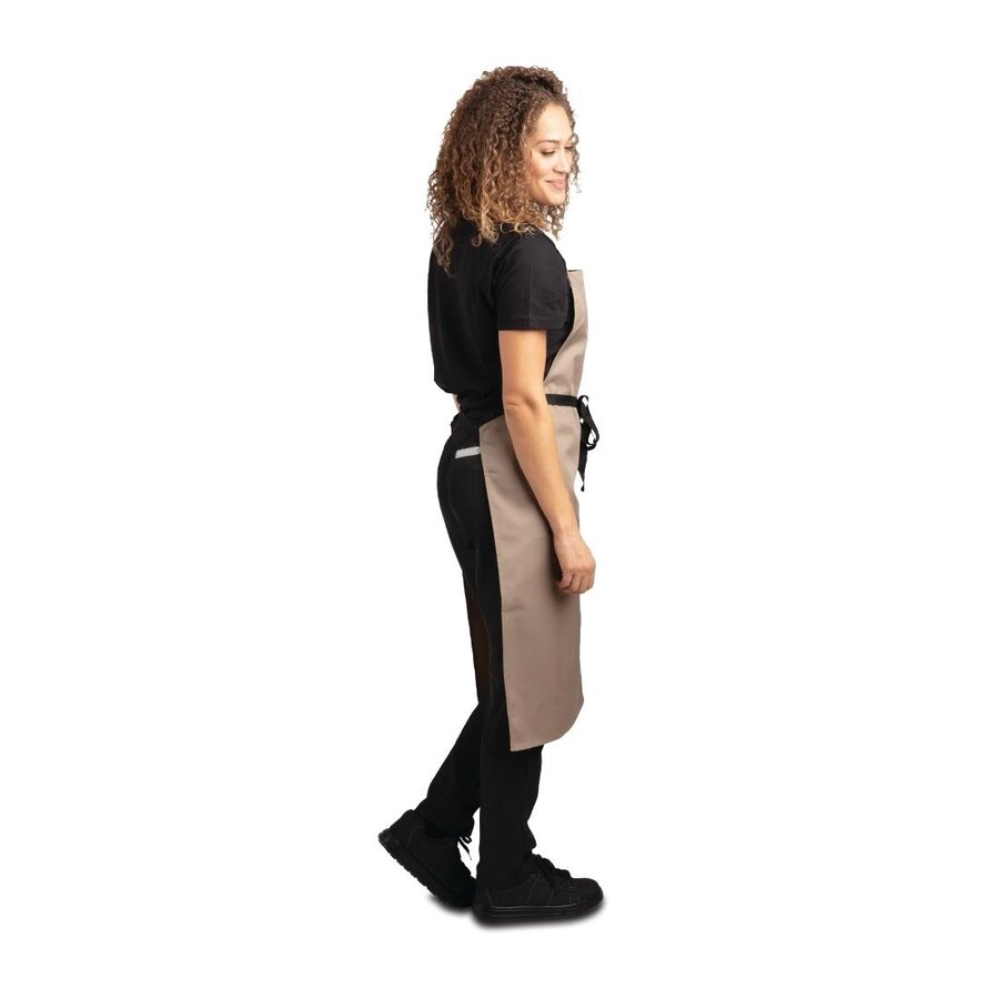 Tablier licou en polycoton marron clair