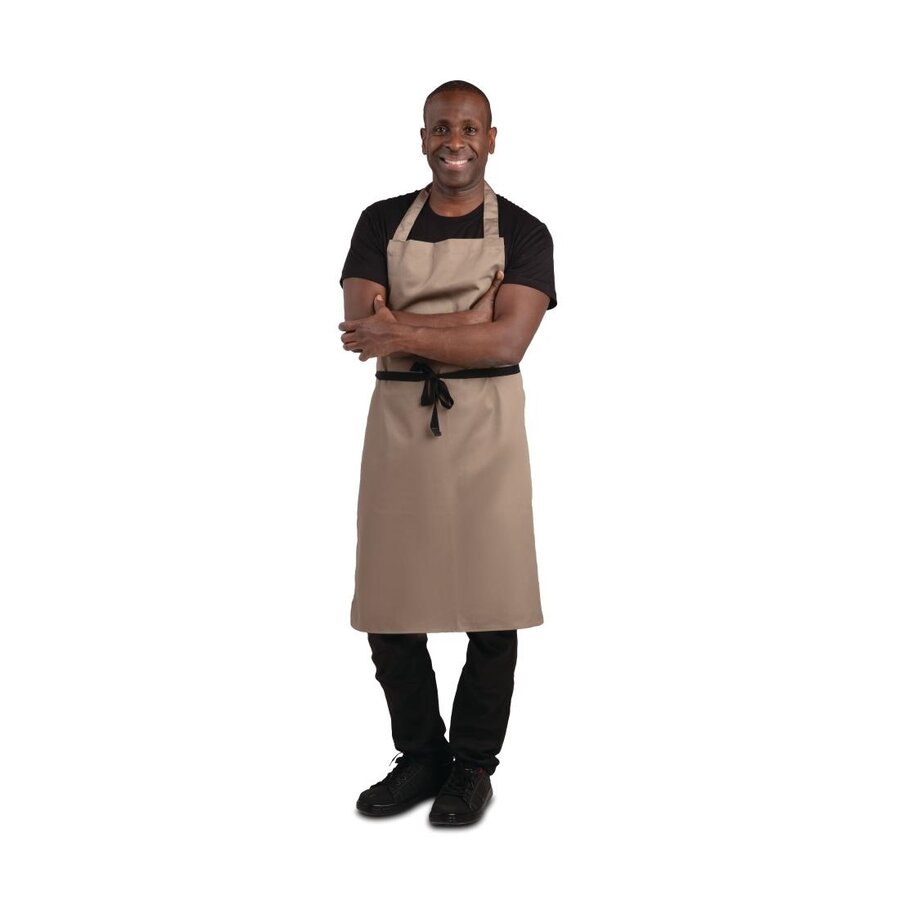 Tablier licou en polycoton marron clair